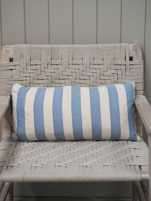 Powder Blue Striped Long Cushion