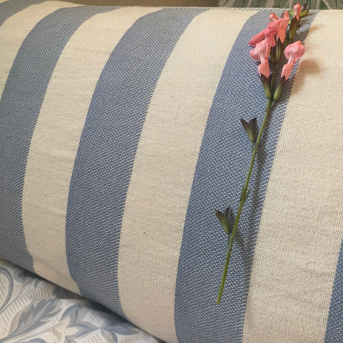 Powder Blue Striped Long Cushion