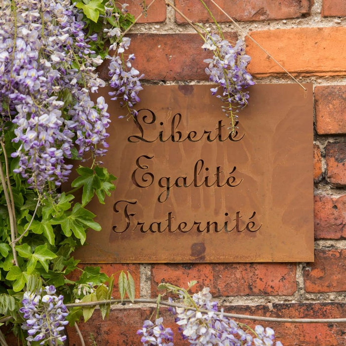 Rusted Metal Garden Sign