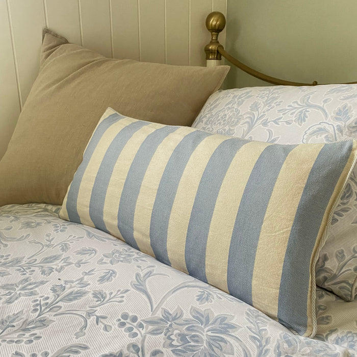 Powder Blue Striped Long Cushion