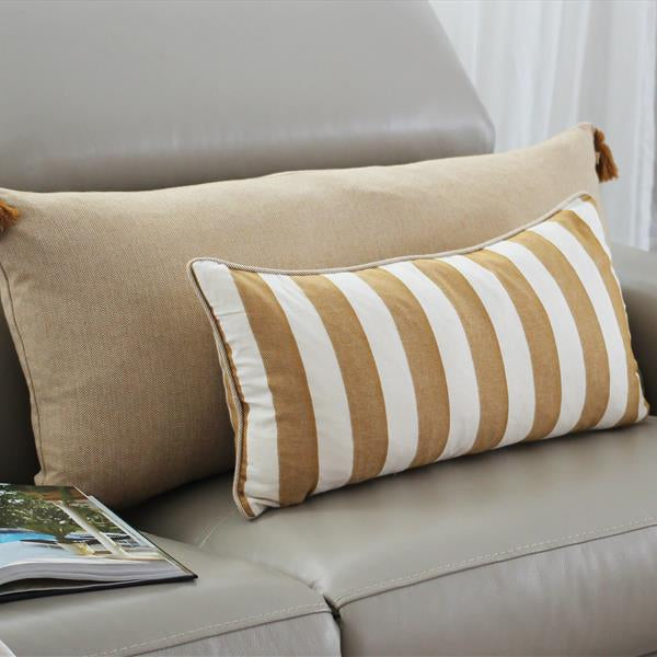 Mustard Striped Long Cushion