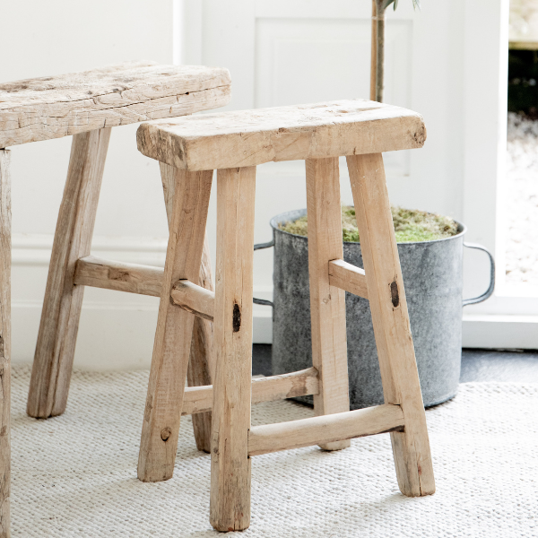 Rustic Reclaimed Wood Stool