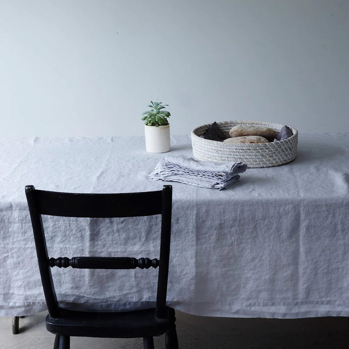 Silver Grey Linen Tablecloth by Also Home Design