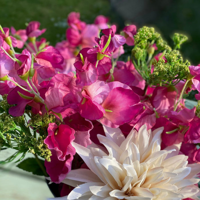 Artificial Sweet Pea Posy - Pink