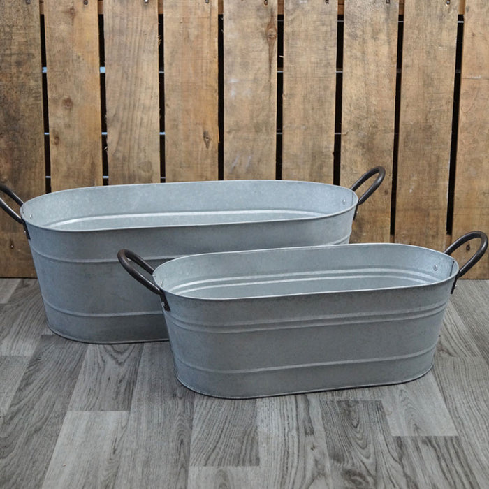 Oval Zinc Planters