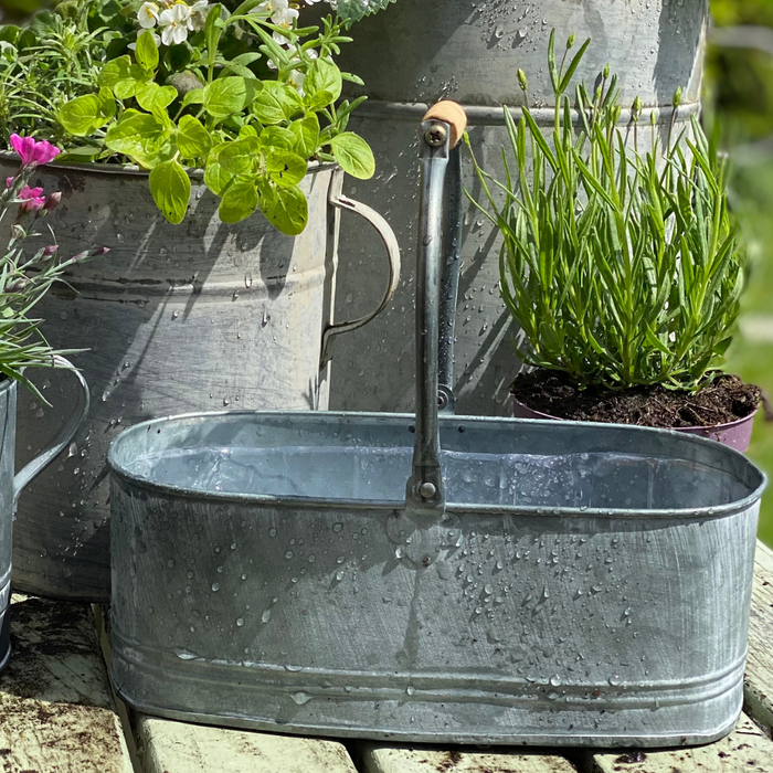 Zinc Planter with Handle