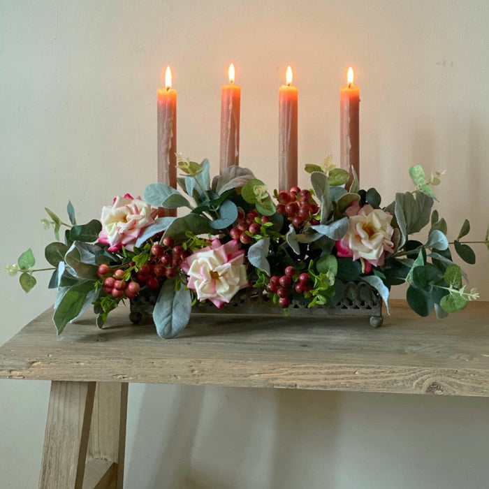 Rustic Metal Candle Tray