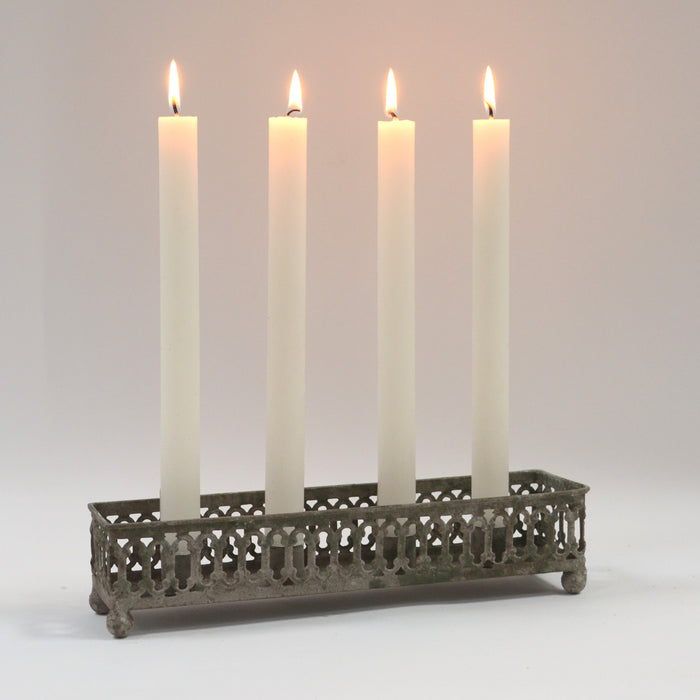 Rustic Metal Candle Tray