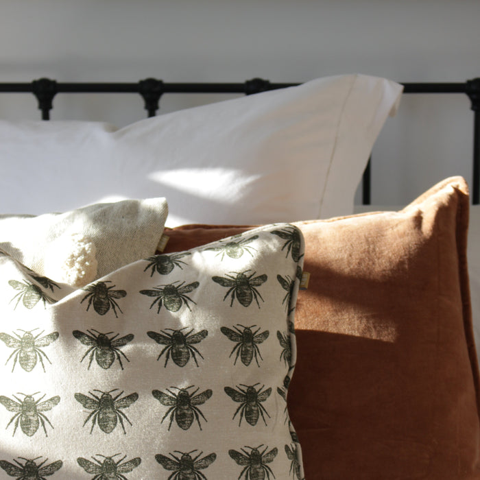 Deep Olive Abby Bee Cushion by Raine & Humble