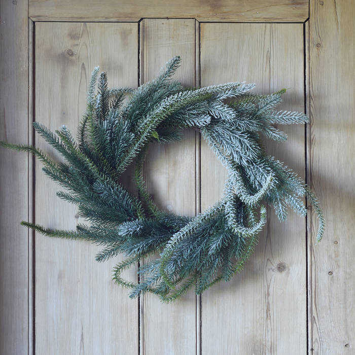 Winter Frosty Fir Wreath - 55cm